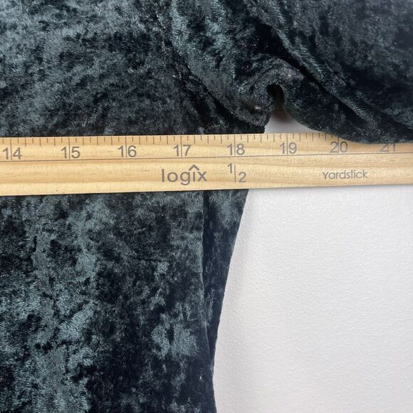 Vintage New Visions Womens Maxi Dress S Forrest Green Crushed Velvet Whimsygoth - Picture 7 of 8